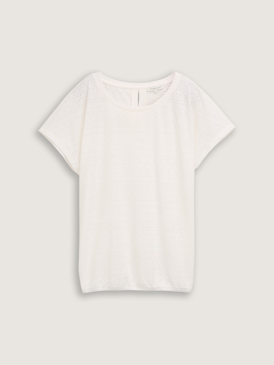 売れ筋商品|||トムテイラー Tシャツ レディース トップス MIX AJOUR - Top - whisper white 1046401_10315_7.jpg