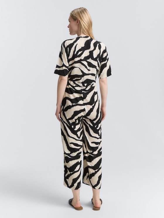 Jumpsuit with pattern by Women, abstract beige zebra