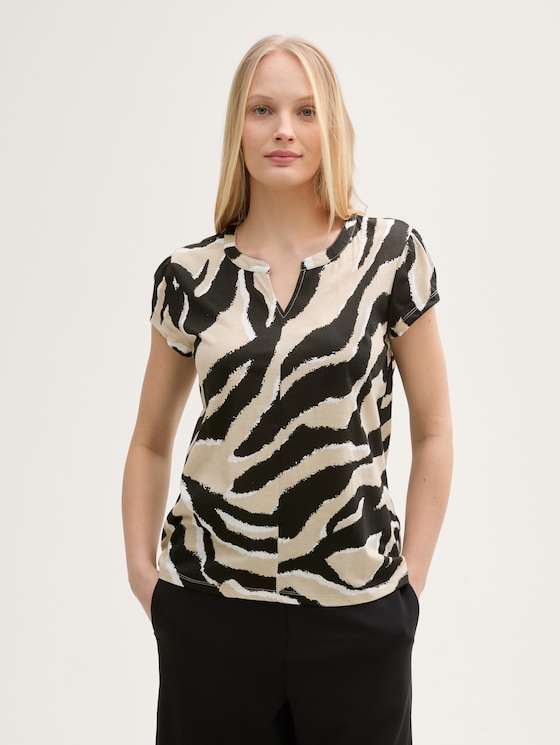 T-shirt met dessin door Women, abstract beige zebra