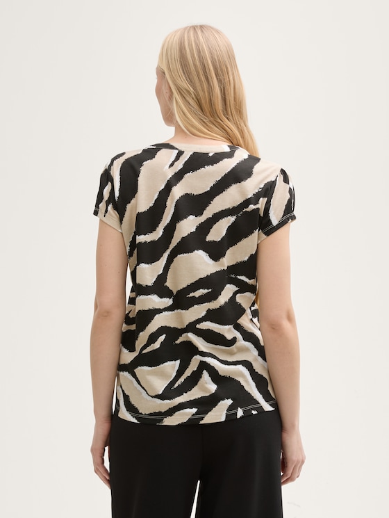 t-shirt with a pattern by Women, abstract beige zebra