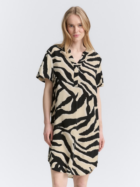 Jurk van viscose door Women, abstract beige zebra