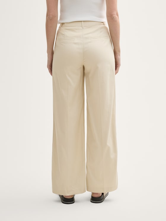 TTLEA wide leg trousers with drawstring by Women, champagne