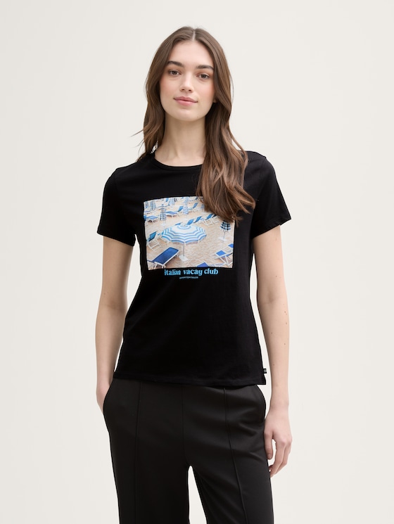 T-Shirt mit Fotoprint von Denim Female, deep black