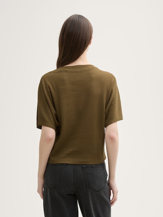 Los T-shirt met vleermuismouwen door Denim Female, Golden Olive Green