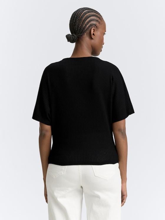 Los T-shirt met vleermuismouwen door Denim Female, deep black