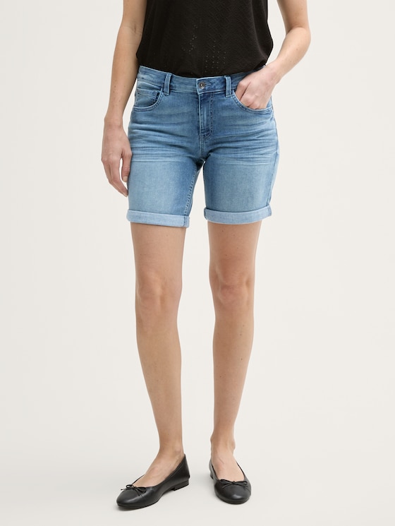 【2plan】Tailor washed Bermuda denim pants Tailor washed Bermuda denim pants - 2PLAN | 60% - Asian