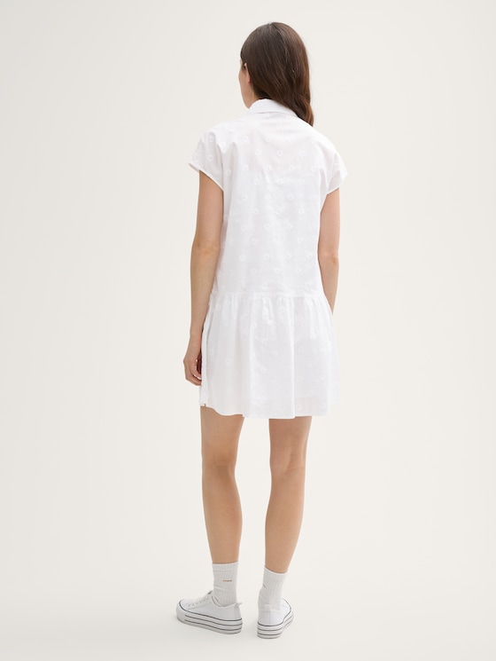 Mini blouse dress with embroidery by Denim Female, White