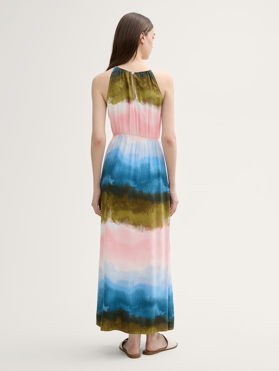 Neckholder Maxi-Kleid von Denim Female, watercolor print