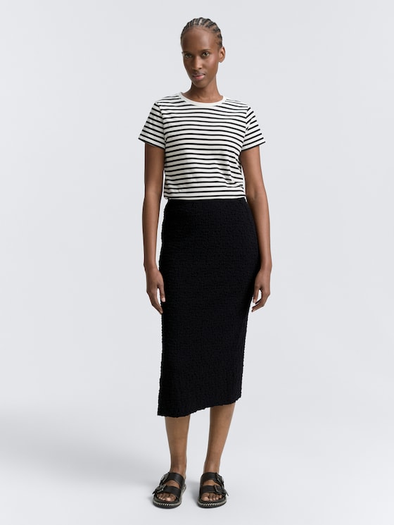 Gekreukte midirok door Denim Female, deep black