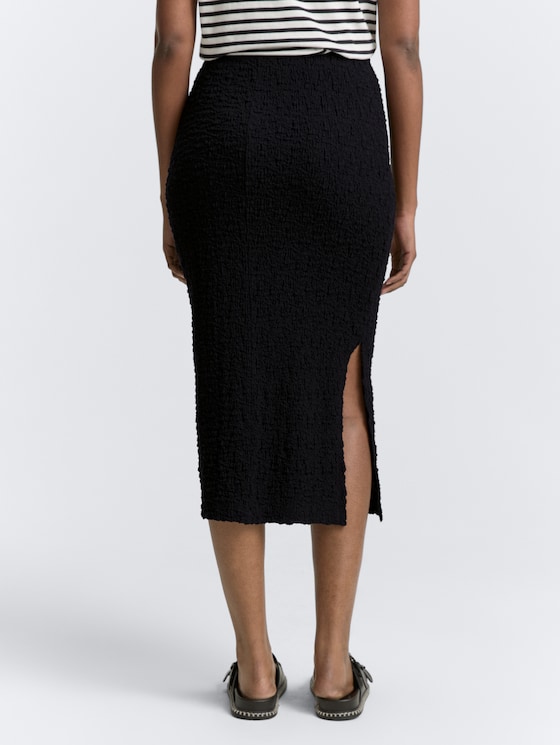 Crinkle Midi-Rock von Denim Female, deep black