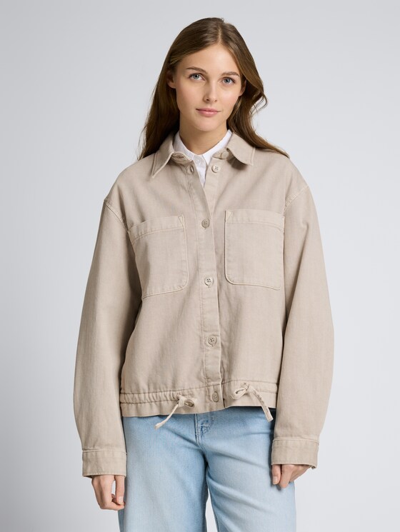 Lightweight Jeansjacke mit Kordelzug von Denim Female, cloud grey