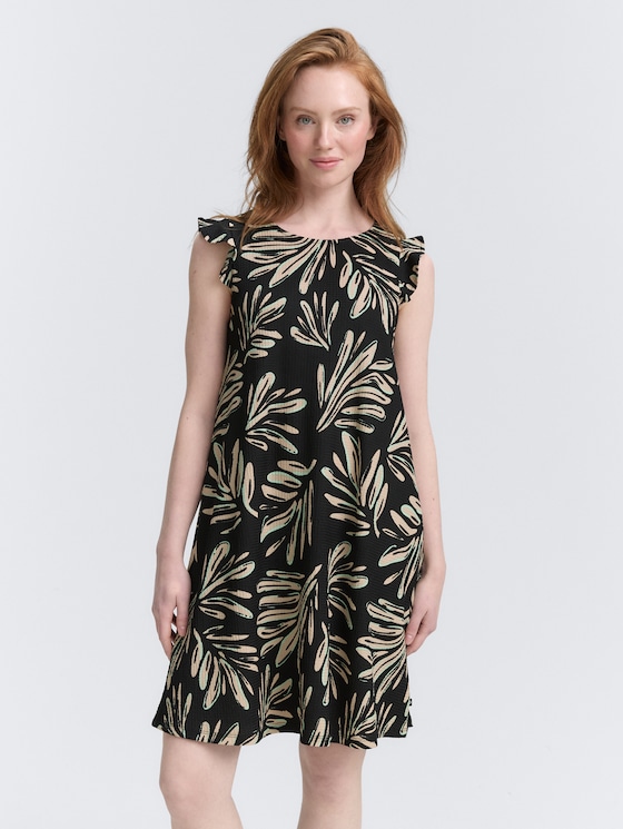 Mini jurk met patroon door Denim Female, abstract black beige print