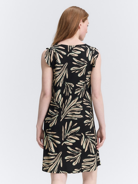 Mini dress with pattern by Denim Female, abstract black beige print