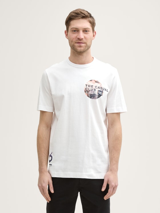 T-Shirt mit Foto-Print von Men, White