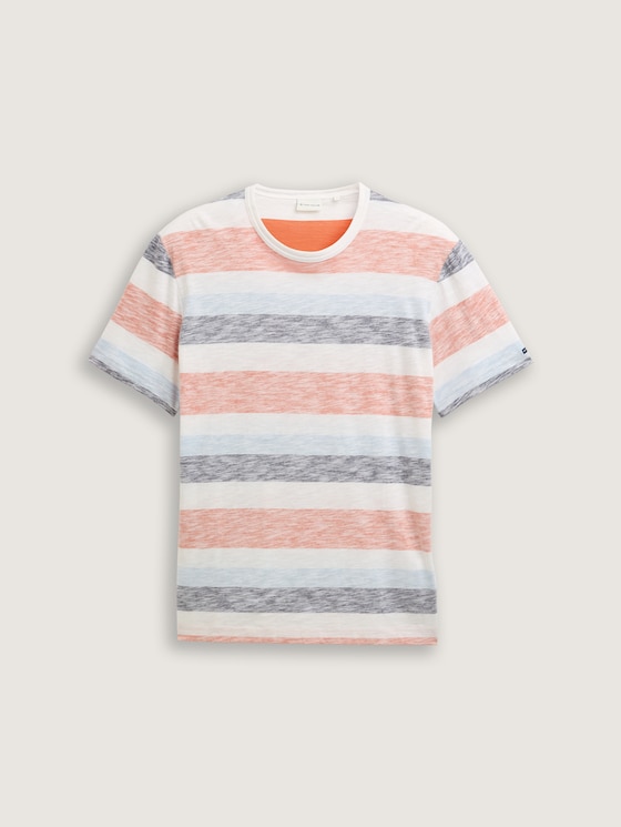 売れ筋商品|||トム テイラー デニム Tシャツ レディース トップス STRIPED BOXY  - Print T-shirt - white red pink stripe TOM TAILOR DENIM STRIPED BOXY - Print T-shirt - white red