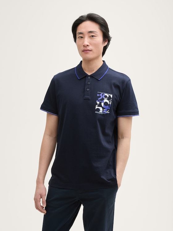 Poloshirt mit Logo-Print aus Baumwolle von Men, sky captain blue
