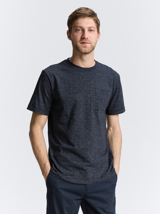 T-shirt avec poche poitrine par Men, navy multicolor nep