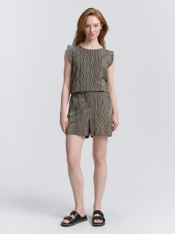 Relaxed Jacquard Shorts von Denim Female, black beige stripe