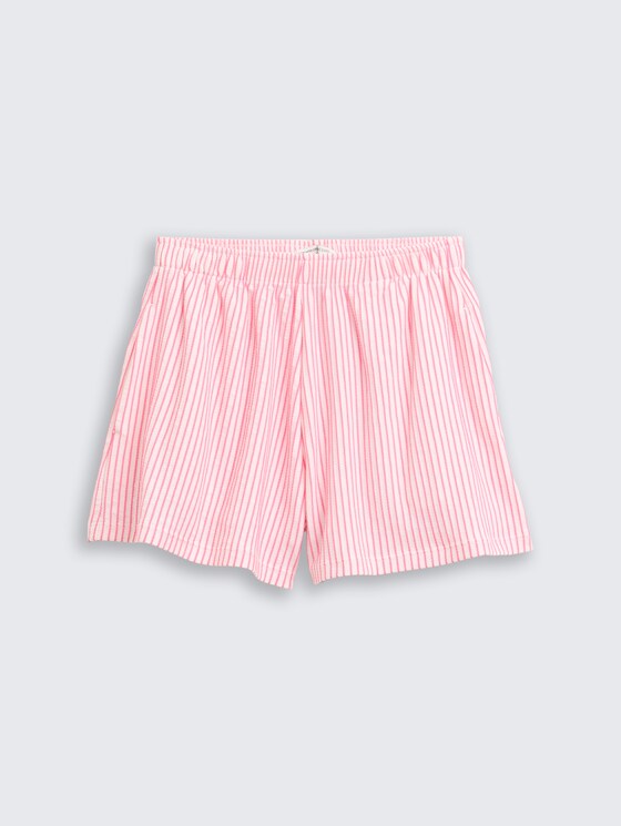 Korte broek met streeppatroon door Mini Girls, off white neon pink stripe