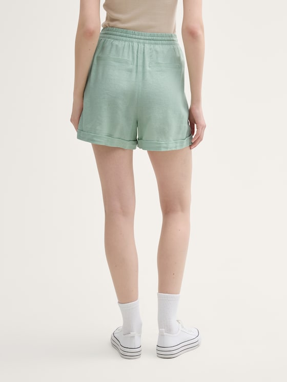 Relaxed Shorts mit Leinenanteil von Denim Female, Fresh Mint Green