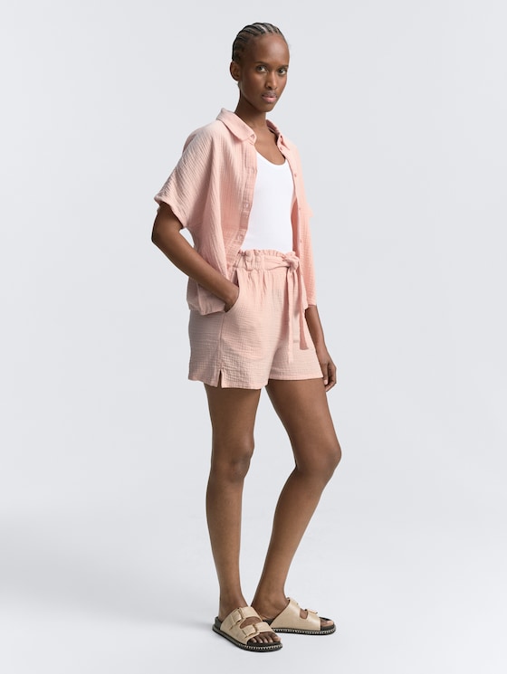 Mousseline Relaxed Shorts door Denim Female, Rose Smoke