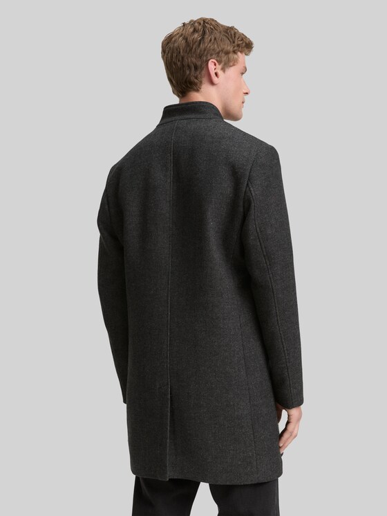 Wool coat with stand-up collar in grey by Tom Tailor