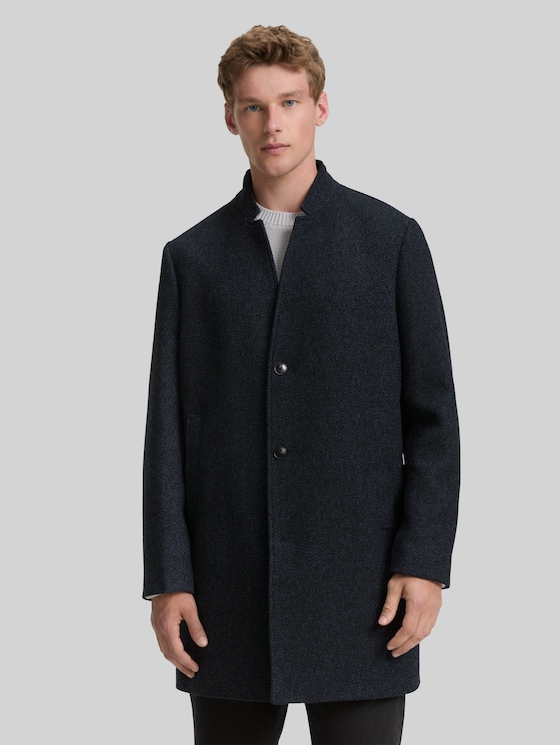 Wool coat with stand-up collar in grey by Tom Tailor