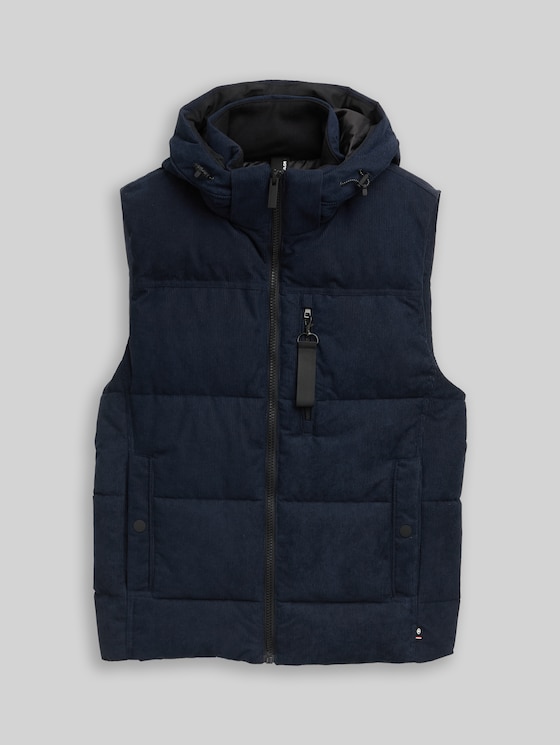 TOM TAILOR Denim Herren Weste - Gesteppte Lightweight Weste Mit Stehkragen
