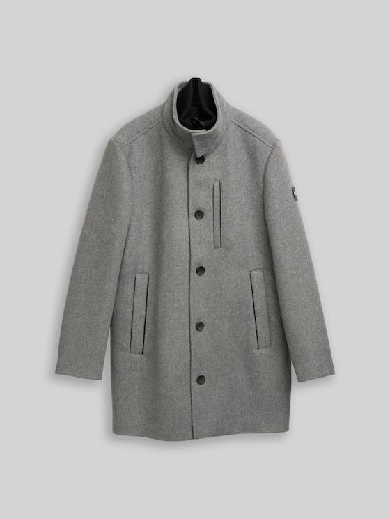 2-in-1 woollen coat with detachable inner jacket in grey by Tom Tailor