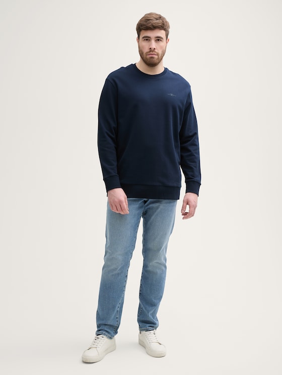 Plus Size - Sweatjacke mit Stehkragen von Men Plus Size, sky captain blue