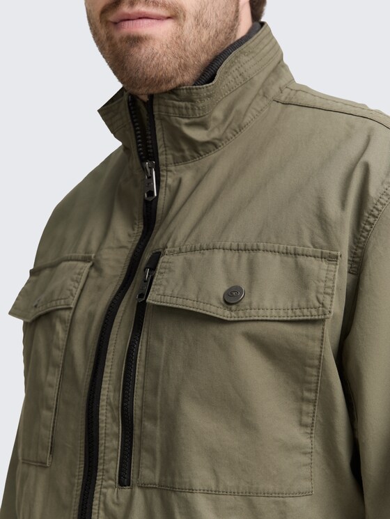 Plus Size - Cotton field jacket in green by Tom Tailor