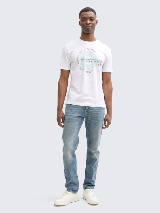 T-shirts imprimés en pack de 3 par Denim Male, sky captain blue