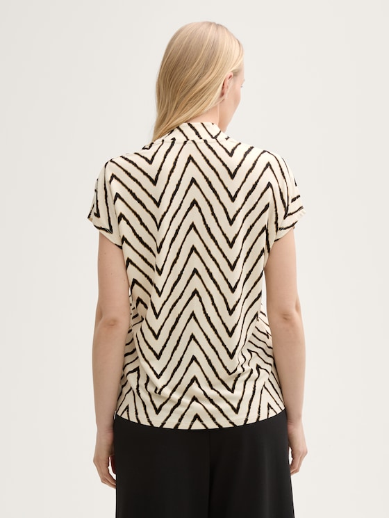 T-shirt met V-hals door Women, natural zig zag design