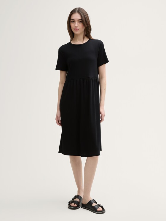 Jersey Midi-Kleid von Denim Female, deep black