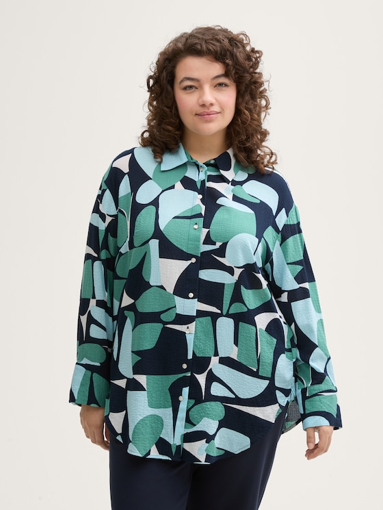 Plus Size - Oversize Bluse mit Muster von Women Plus Size, green dots and shapes design
