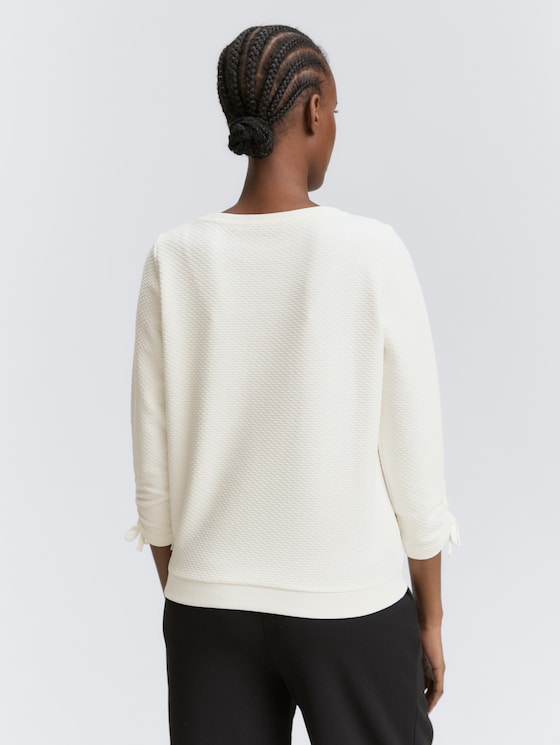 Sweatshirt met gerimpelde mouwen door Denim Female, off white