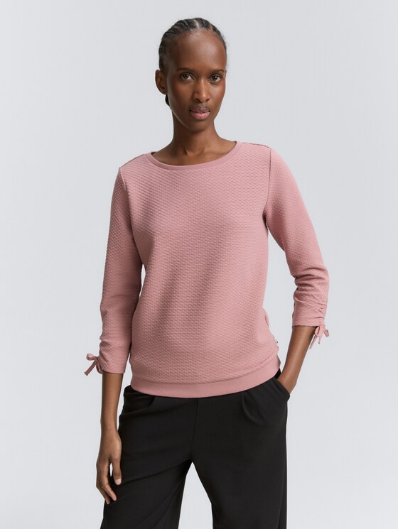 Slim Fit sweatshirt met gerimpelde mouwen door Denim Female, Antique Rose