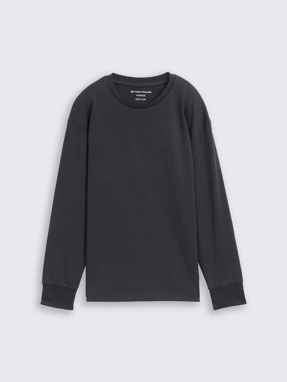 T-shirt oversize à manches longues par Teen Boys, coal grey