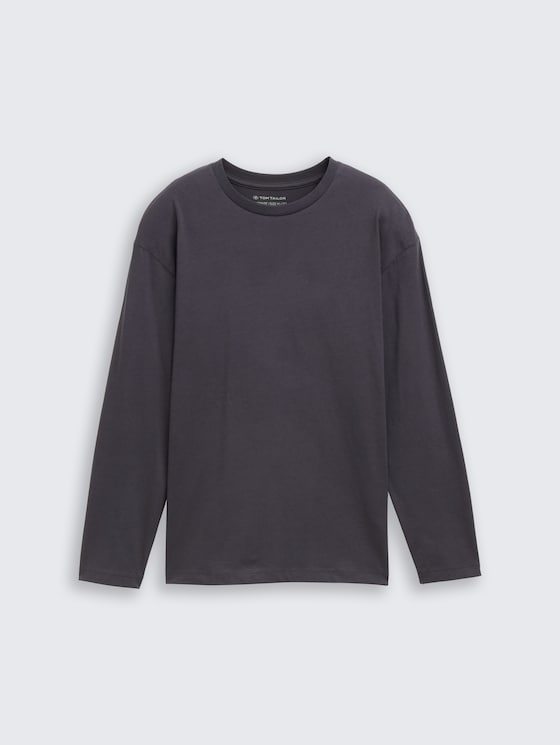 T-shirt manches longues oversize avec imprimé par Teen Boys, coal grey