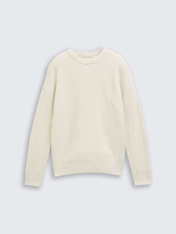 Pull en tricot avec imprimé dans le dos par Teen Boys, greyish white