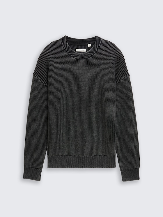 Pull en maille au look délavé par Teen Boys, heavy black