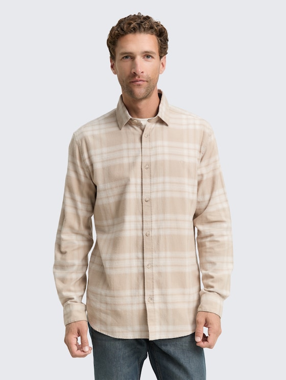 Regular Fit Hemd mit Logo-Stickerei von Men, light cashmere tonal check
