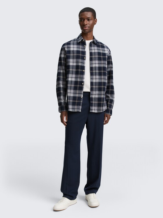Relaxed fit shirt with checked pattern by Denim Male, navy check