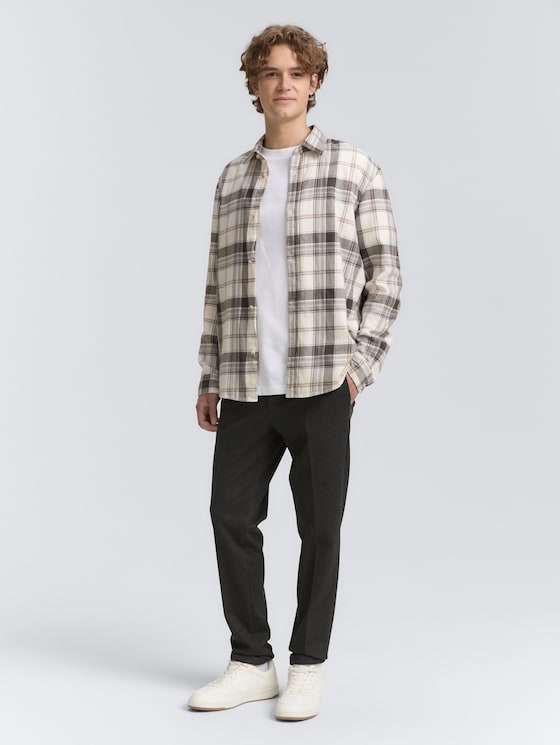 Relaxed Fit Hemd mit Karomuster von Denim Male, off white check