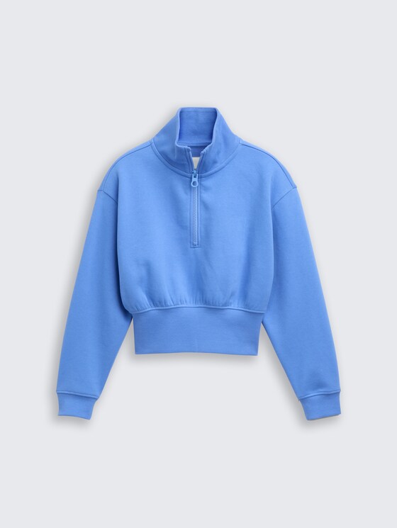 Sweat-shirt cropped troyer par Teen Girls, sicilian blue