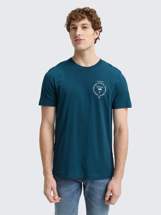 T-Shirt mit Print von Denim Male, deep pond green