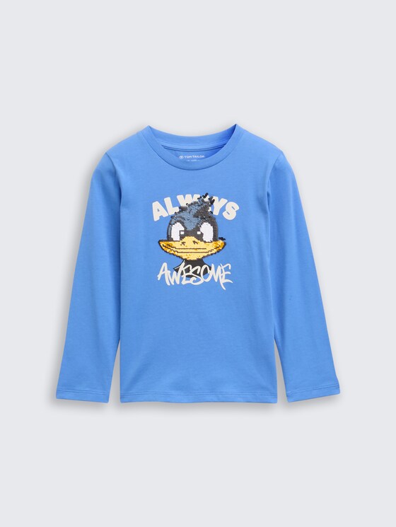 TOM TAILOR Jungen Langarmshirt - Basketball Wendepaillette Bio-Baumwolle