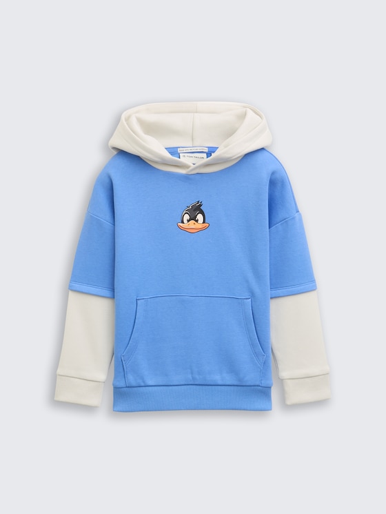 Hoodie sweatshirt in een 2-in-1 look door Mini Boys, soft mid blue