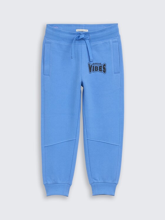 Joggingbroek met print door Mini Boys, soft mid blue
