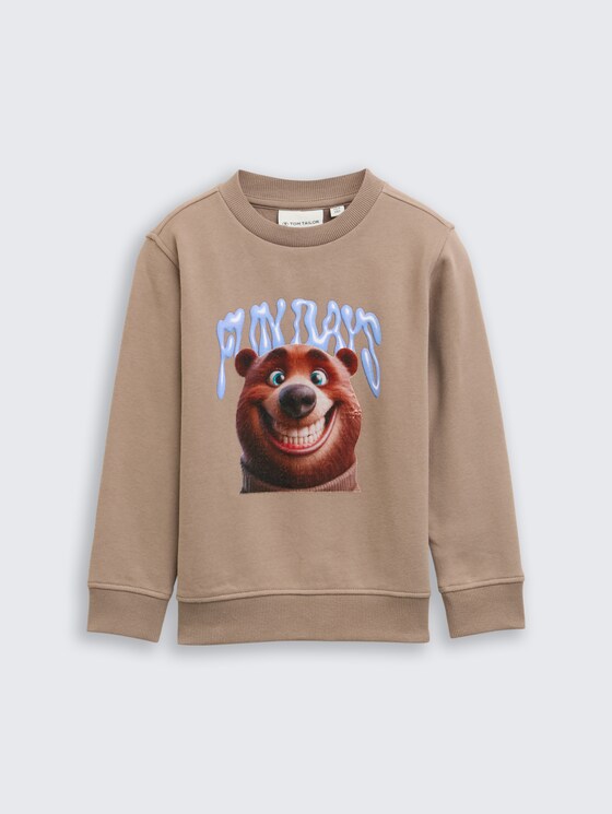 Sweatshirt mit Print von Mini Boys, mellow brown